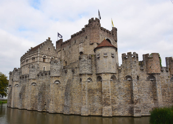 Castle Gravensteen vanhassa keskustassa Gent, Belgia
 - Valokuva, kuva
