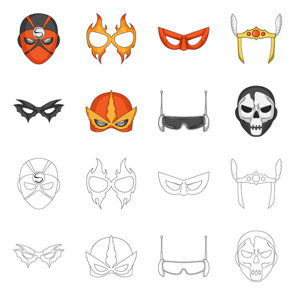 Vector design of hero and mask icon. Set of hero and superhero stock symbol for web. - Wektor, obraz