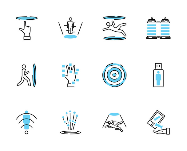 Teleporting icon collection set. Vector illustration with transportation. - ベクター画像