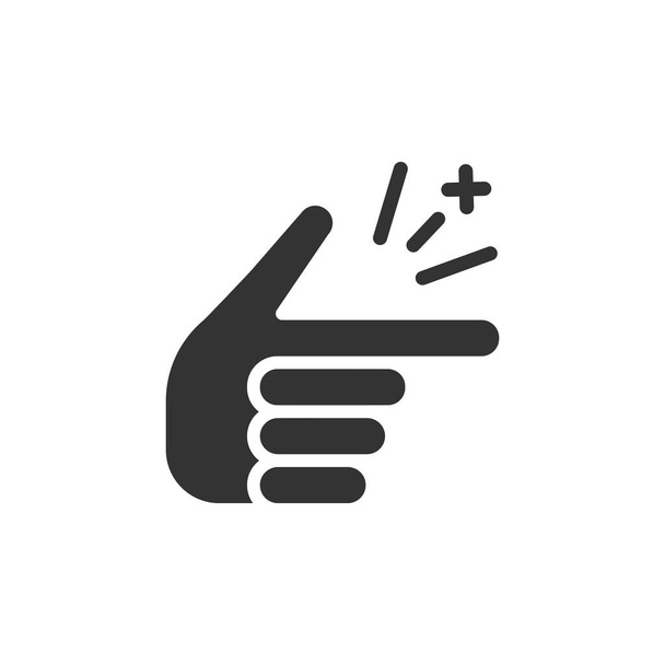 Finger snap ikona v plochý. Prsty výraz vektorové ilustrace na bílém pozadí izolované. Přichycení gesto obchodní koncept. - Vektor, obrázek