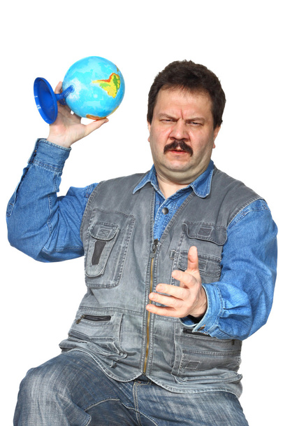 Man throwing globe - Photo, Image