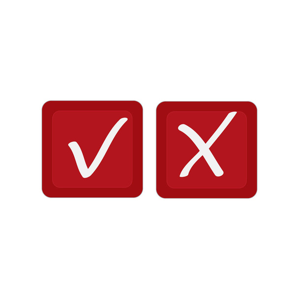 Marcas de verificação de escova em botões
 - Vetor, Imagem