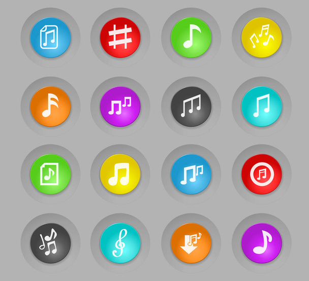 musical notes icon set - Vector, Image