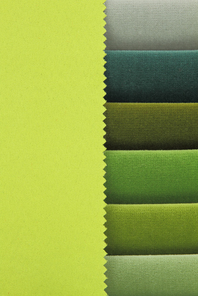 Цветной фон из образцов ткани зеленых тонов
 - Фото, изображение