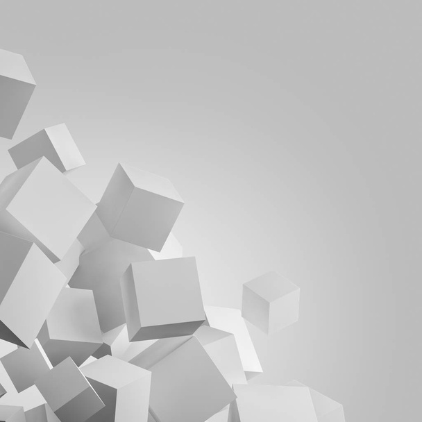 Fond géométrique abstrait avec pile flottante de cubes
 - Photo, image