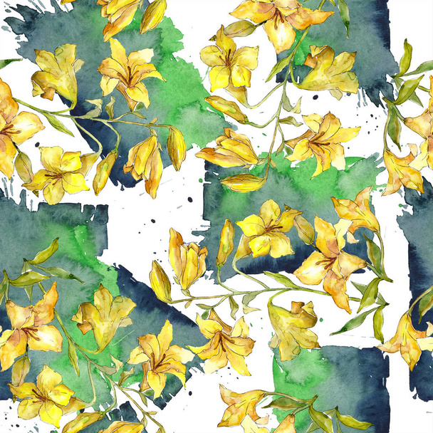 ケシの花の水彩画のカラフルな花束。花植物の花。シームレスな背景パターン。壁紙印刷手触りの生地。背景、テクスチャ、ラッパー パターン aquarelle ワイルドフラワー. - 写真・画像