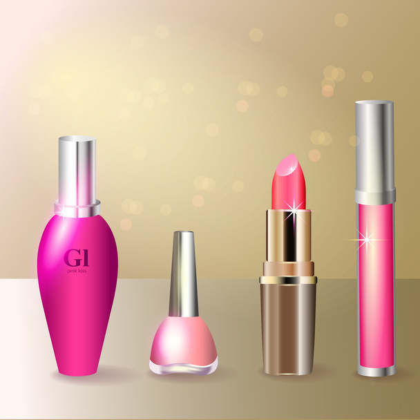 Make up and cosmetics vector illustration - Vector, Image