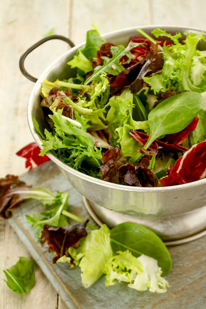 fresh tasty salad leaves - Photo, Image