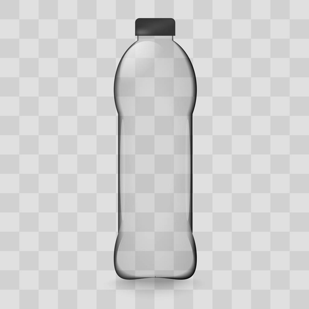 Transparent plastic bottle image with the shadow - Vector, Image