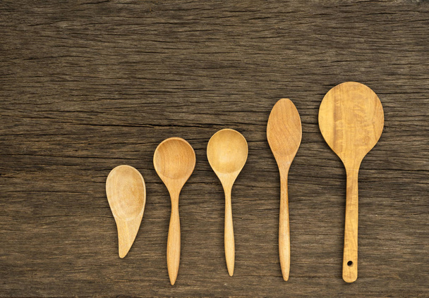wood spoon on wood background - Foto, immagini