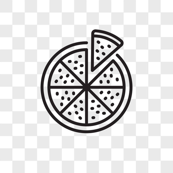 Pizza vektorové ikony izolované na průhledné pozadí, Pizza logo - Vektor, obrázek