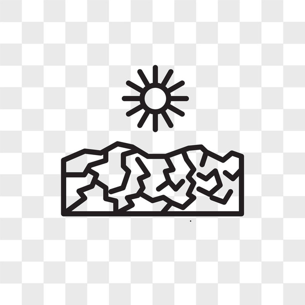 透明な背景、干ばつのロゴデザインに分離された干ばつベクトル アイコン - ベクター画像