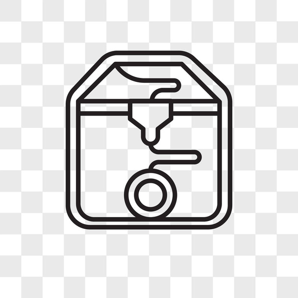 3d printers vector icon isolated on transparent background, 3d printers logo design - Vector, Image