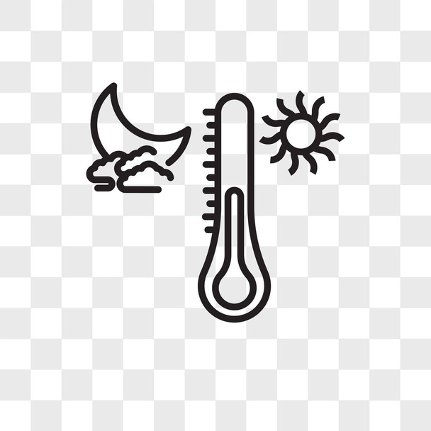 Icono del vector del termómetro aislado sobre fondo transparente, diseño del logotipo del termómetro
 - Vector, Imagen