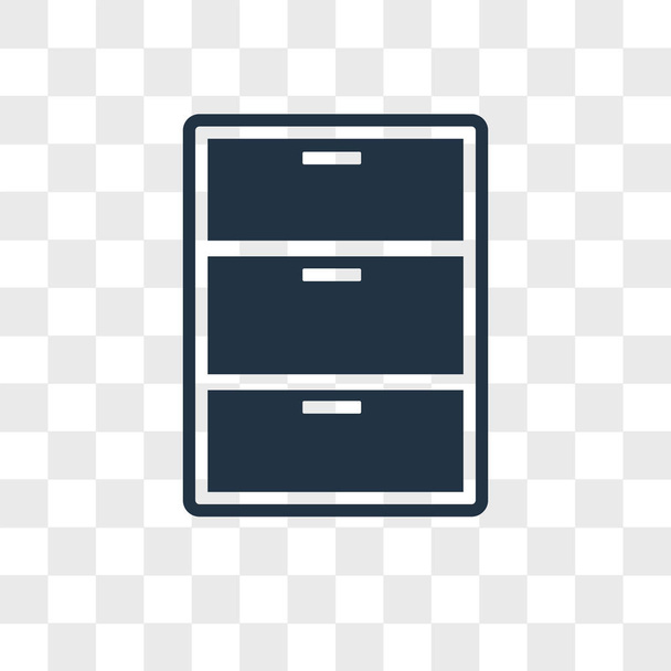 Filing cabinet vector icon isolated on transparent background, Filing cabinet logo design - Vector, Image