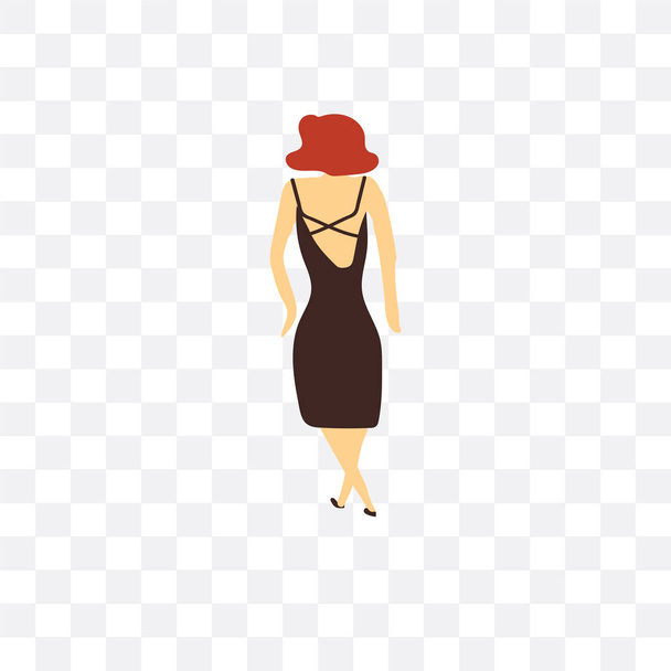 Beautiful ginger woman vector icon isolated on transparent backg - Vecteur, image