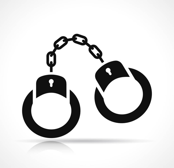 Vector illustration of handcuffs icon black design - Vektori, kuva