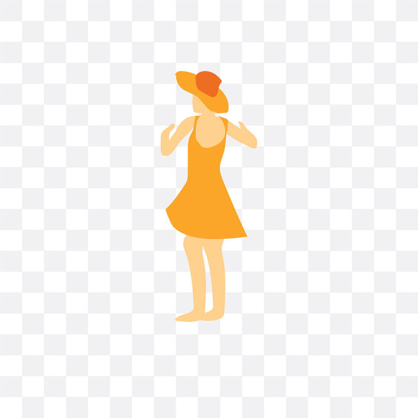 Dancing girl vector icon isolated on transparent background, Dan - Vetor, Imagem