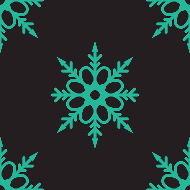 Vector bonito flocos de neve sem costura padrão no fundo preto
. - Vetor, Imagem