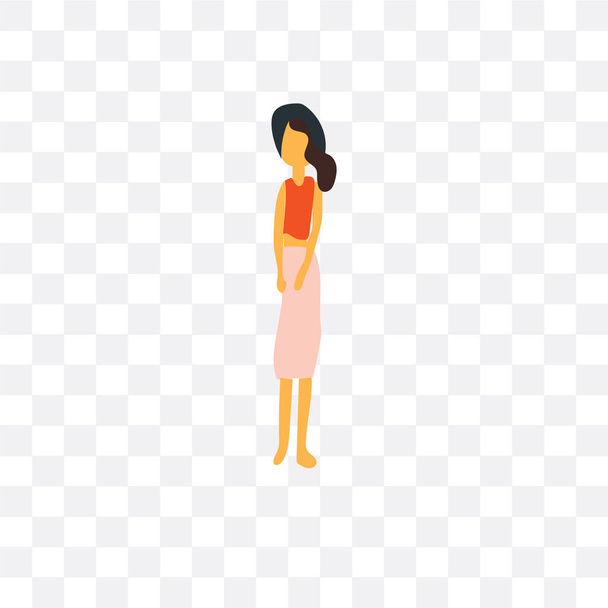 Standing woman vector icon isolated on transparent background, S - Vektor, obrázek