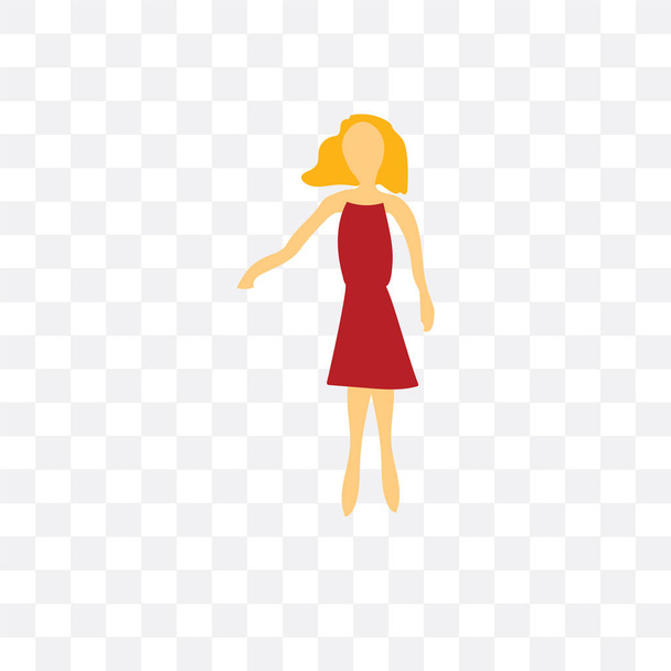 Standing woman vector icon isolated on transparent background, S - Wektor, obraz