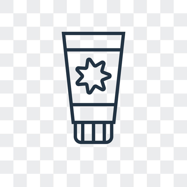 Αντηλιακή κρέμα διάνυσμα εικονίδιο που απομονώνονται σε διαφανές φόντο, ήλιος κρέμα λογότυπο του σχεδιασμού - Διάνυσμα, εικόνα