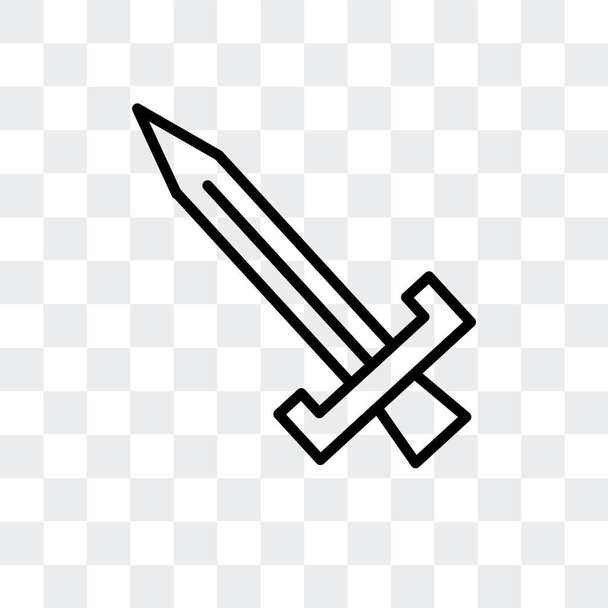 Saydam arka plan üzerinde kılıç logo tasarımı izole kılıç vektör simgesi - Vektör, Görsel