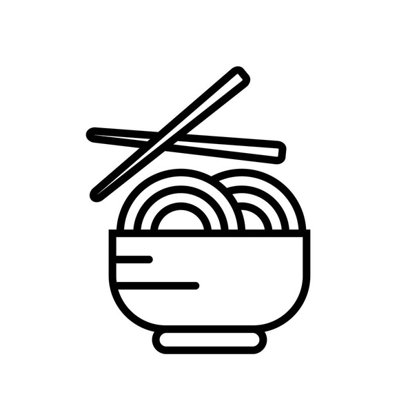 麺アイコン ベクトルは、白い背景で隔離、麺に署名します。 - ベクター画像