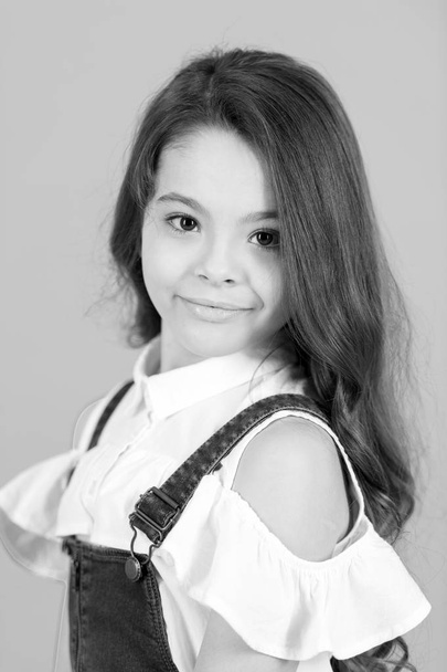 Beauty look, hairstyle. black and white happy little girl - Valokuva, kuva