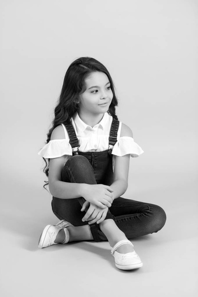 Beauty, look, hairstyle. black and white happy little girl - Фото, зображення