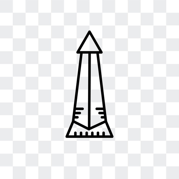 Obelisk of Buenos Aires vector icon isolated on transparent background, Obelisk of Buenos Aires logo design - Vector, Image