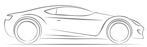 Sketch of the sports car. - Vector, Image