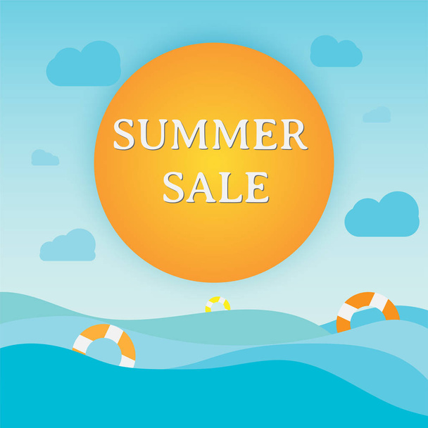 summer sale banner promotion with template vector design - Vector, imagen