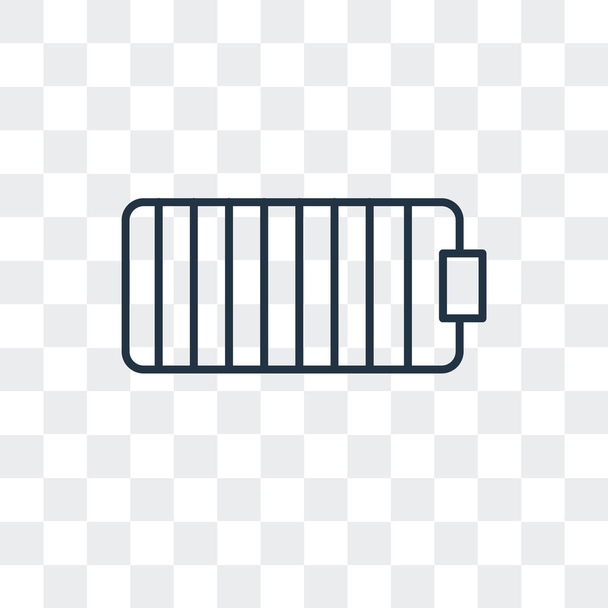 Pełna baterii wektor ikona na białym tle na przezroczystym tle, projektowanie logo pełnego naładowania akumulatora - Wektor, obraz