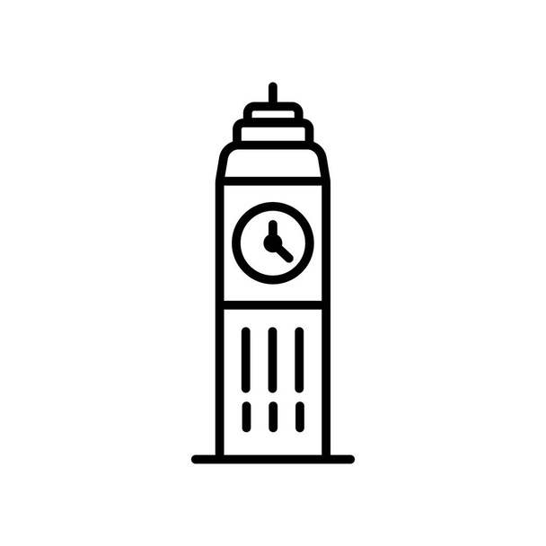 Big ben icon vector isolated on white background, Big ben sign , - Vector, Image