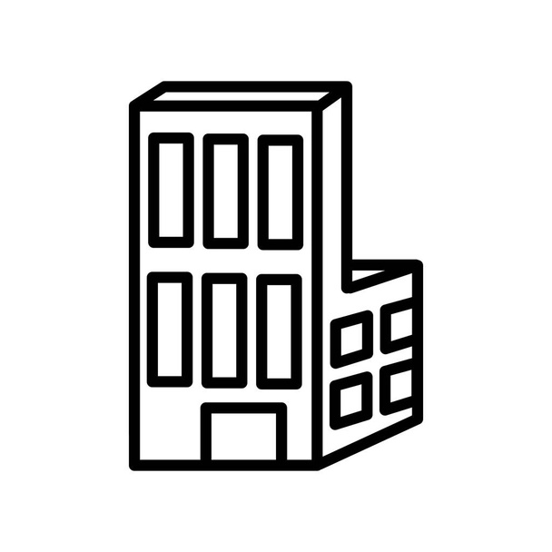 Kantoorgebouwen pictogram vector geïsoleerd op een witte achtergrond, kantoor - Vector, afbeelding