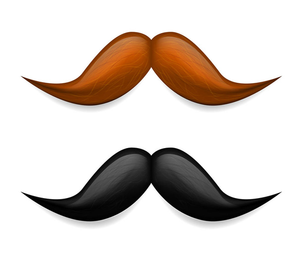 Mustache illustration. Vector brown and black mustaches - Vector, Image
