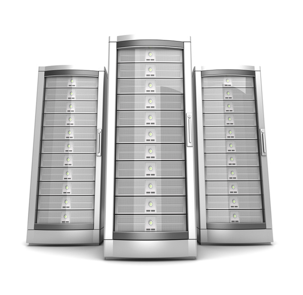 сетевые серверы рабочих станций 3d иллюстрация изолированы на белом фоне - Фото, изображение