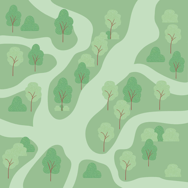 paisaje con árboles vista al aire escena vector ilustración diseño
 - Vector, Imagen