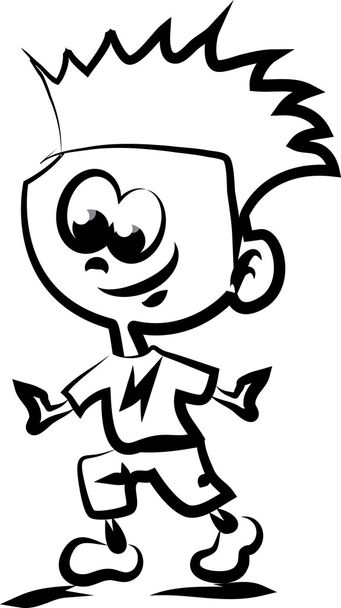 Cute happy cartoon boy - Vektor, kép