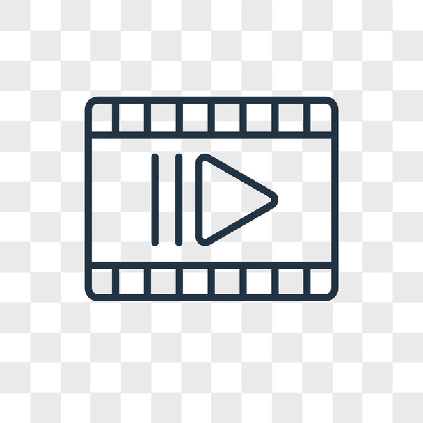 ビデオ プレーヤー ベクトルのアイコンが透明な背景、ビデオ プレーヤーのロゴの設計の分離 - ベクター画像