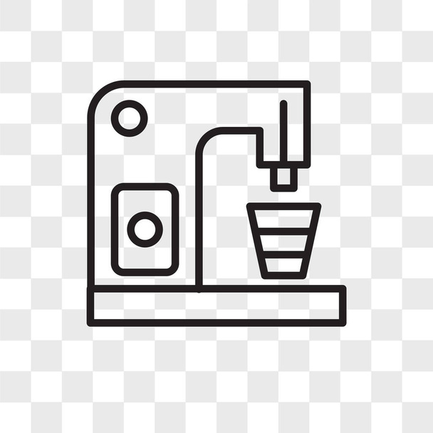 Coffee machine vector icon isolated on transparent background, C - Vector, Image