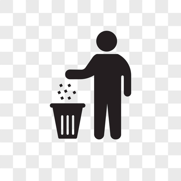 Person recycling vector icon isolated on transparent background, - Vector, Image