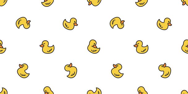 duck seamless pattern vector rubber duck tile background repeat wallpaper scarf isolated cartoon illustration yellow - Vecteur, image