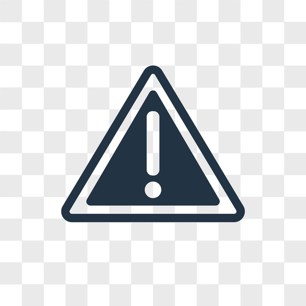 Figyelmeztetés vektor ikon elszigetelt átlátszó háttér előtt, figyelmeztető logo tervezés - Vektor, kép