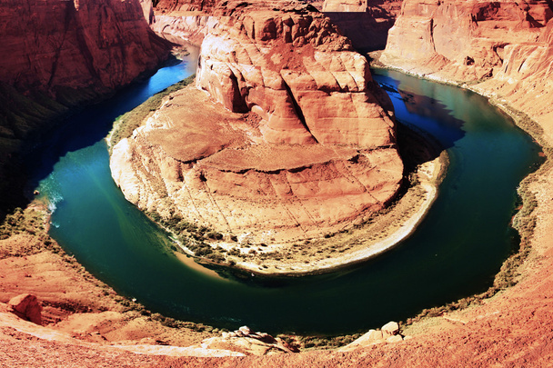 nazvaný Horsehoe bend na řece colorado u stránky, arizona, usa - Fotografie, Obrázek
