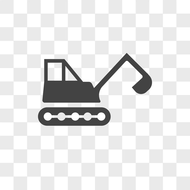backhoe vector icon isolated on transparent background, backhoe  - Vector, Image