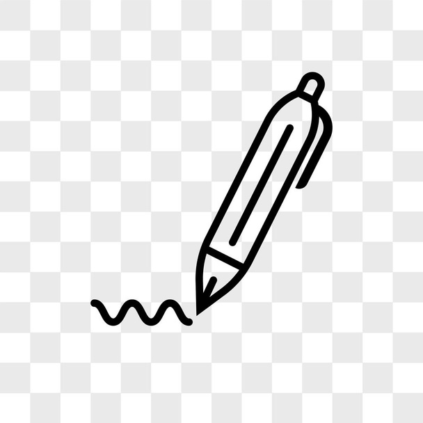 pen vector icon isolated on transparent background, pen logo des - Vector, afbeelding