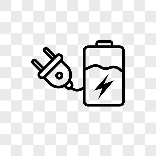 Battery vector icon isolated on transparent background, Battery  - Vector, Image