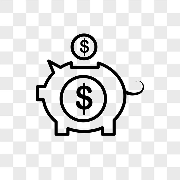 Piggy bank vector icon isolated on transparent background, Piggy - Vector, Image